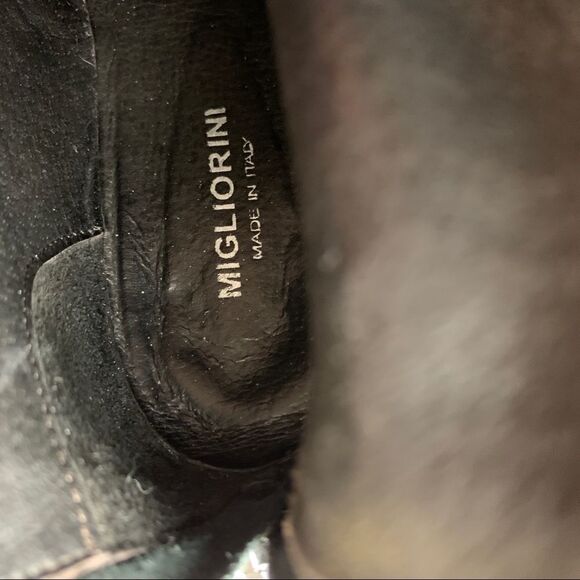 Migliorini Black Calf-Hair Tall Wedge Boots Back-Lace Detail‎ - Picture 14 of 16